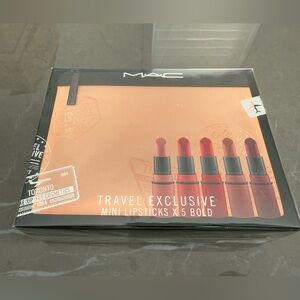 MAC TRAVEL EXCLUSIVE - MINI LIPSTICK KIT: BOLD - 5 COLOURS & MAKEUP BAG